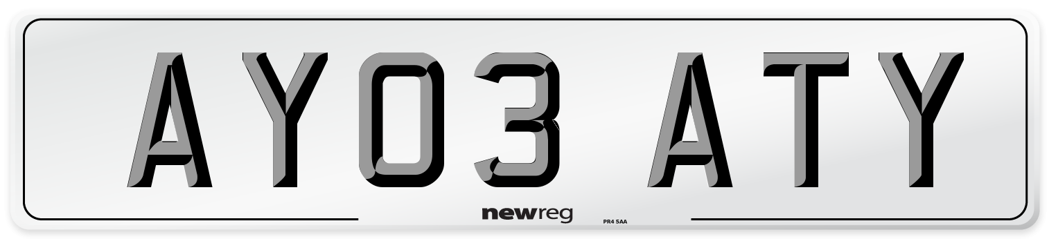AY03 ATY Number Plate from New Reg